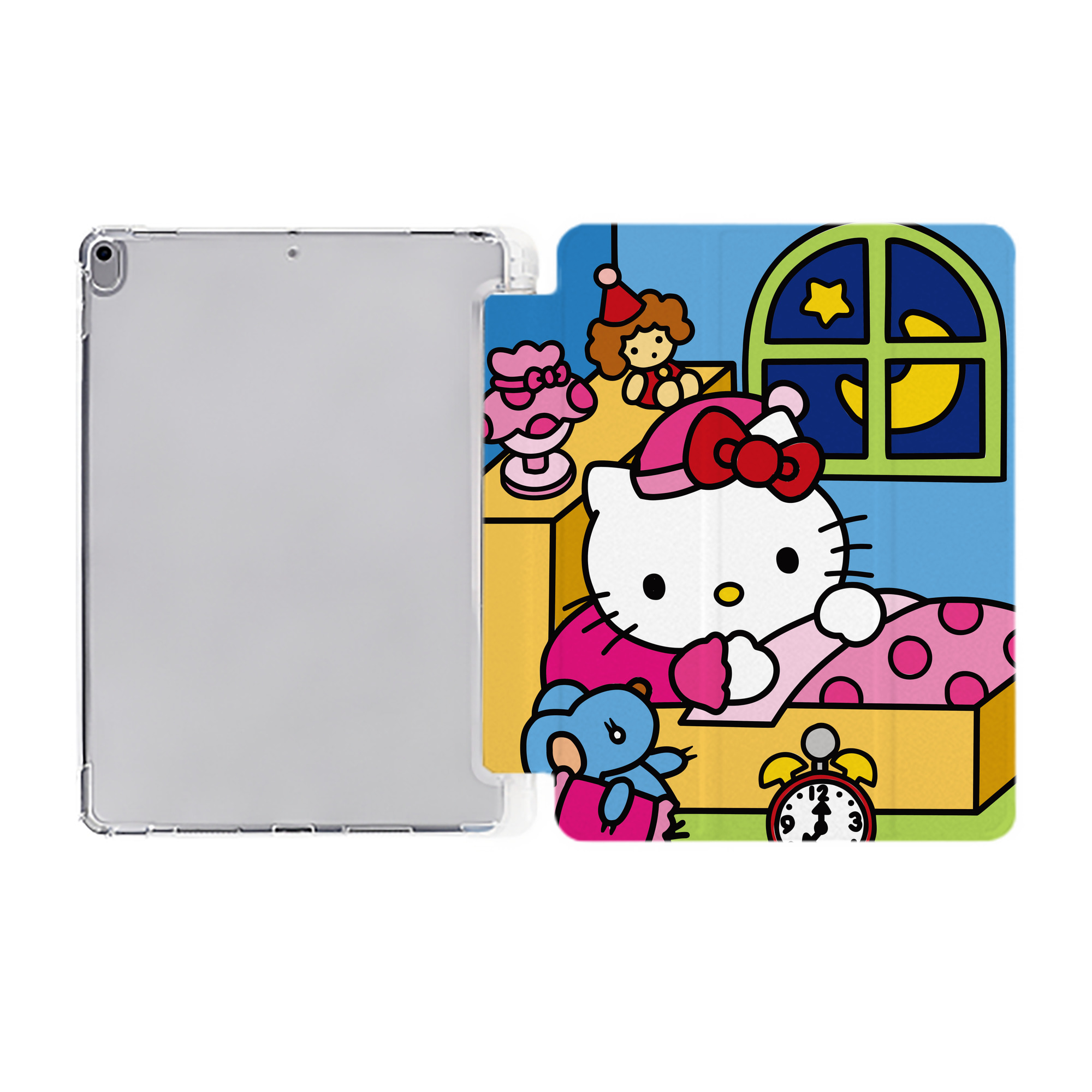 （画像用） Hello Kitty ハローキティ IPad ケース ペン収納付き 三つ折りスタンド PUレザー×シリコン 対応機種9.5/10.5/10.9インチ